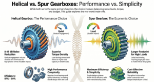 spur gearbox vs helical gearbox comparison industrial drive system.
