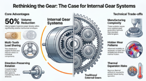 Internal gear assembly compact mechanical design for robotic joint transmission