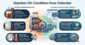 Gearbox oil condition inspection and analysis for industrial equipment failure prevention