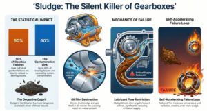 gearbox oil film lubrication, leading to permanent bearing surface fatigue and shortened industrial machinery service life