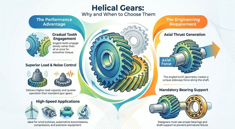 helical vs spur gear meshing geometry comparison