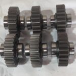 Heavy-duty custom spur gear showing tooth surface pitting due to shaft deflection 
