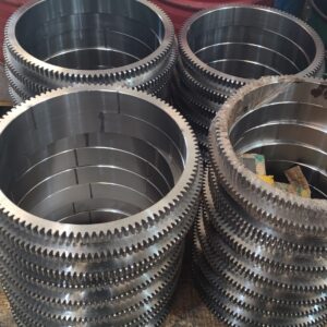 Large forged ring gear with machined teeth, illustrating ring gear manufacturing process